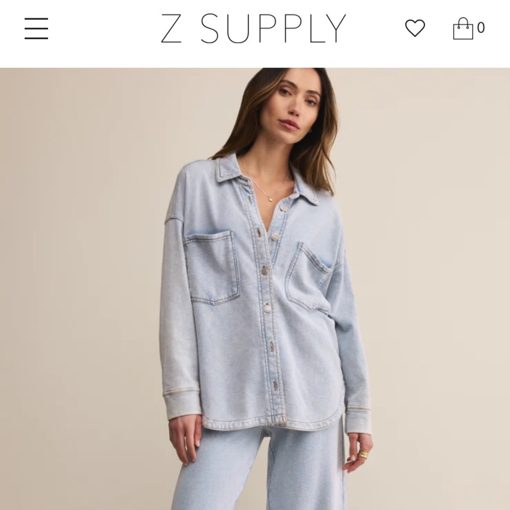Z-SUPPLY ALL DAY KNIT DENIM JACKET - WASHED INDIGO